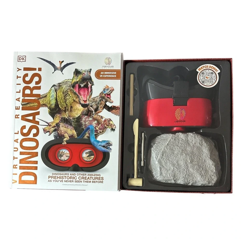 VR Dinosaurs Kit Kids Virtual Reality Book Dig Project Interactive Abacus Brands